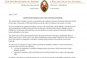 United Church Statement on the Crisis in the Korean Peninsula